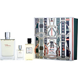 TERRE D'HERMES EAU GIVREE by Hermes-EAU DE PARFUM REFILLABLE SPRAY 3.4 OZ & SHOWER GEL 2.7 OZ & EAU DE PARFUM 0.42 OZ MINI