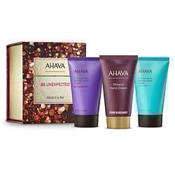 Ahava by AHAVA-Be Unexpected Hand it to Me Set: Deadsea Water Mineral Hand Cream Spring Blossom + Hand Cream Sea-Kissed + Hand Cream Vivid Burgundy --3x40ml/1.3oz