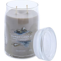 YANKEE CANDLE by Yankee Candle - AMBER & SANDALWOOD SCENTED LARGE JAR 20 OZ