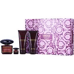 VERSACE CRYSTAL NOIR by Gianni Versace-EAU DE PARFUM SPRAY 3 OZ & BODY LOTION 3.4 OZ & SHOWER GEL 3.4 OZ & EAU DE PARFUM 0.17 OZ MINI