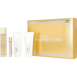 MICHAEL KORS SEXY AMBER by Michael Kors - EAU DE PARFUM SPRAY 3.4 OZ & BODY LOTION 3.4 OZ & SHOWER GEL 3.4 OZ & EAU DE PARFUM SPRAY 0.34 OZ MINI