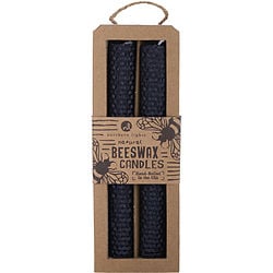 BEESWAX BLACK by Northern Lights-8" TAPER CANDLE (2 PACK)