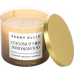 PERRY ELLIS COCONUT MILK & SANDALWOOD by Perry Ellis-SCENTED CANDLE 14.5 OZ