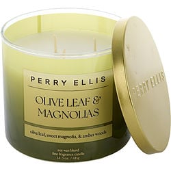 PERRY ELLIS OLIVE LEAF & MAGNOLIAS by Perry Ellis-SCENTED CANDLE 14.5 OZ