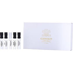 CREED VARIETY by Creed-5 PIECE MENS VARIETY: AVENTUS & VETIVER & GREEN IRISH TWEED & SILVER MOUNTAIN WATER & MILLESIME IMPERIAL AND ALL ARE EAU DE PARFUM SPRAY VIALS 0.06 OZ