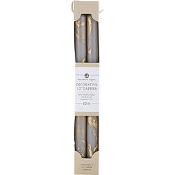 STONE WITH GOLD by Northern Lights-12" DECORATIVE TAPERS (2 PACK)