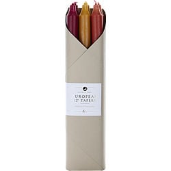 AUTUMN HARVEST TAPERS COMBO PACK by Northern Lights - 12" EURPOEAN TAPERS (6 PACK- 2 BORDEAUX, 2 TERRA COTTA, 2 CARAMEL)
