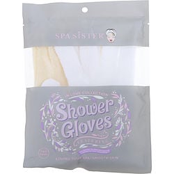 SPA ACCESSORIES by Spa Accessories - SPA SISTER TWIN EXFOLIATING GLOVES TREATMENT (WHITE & BEIGE)
