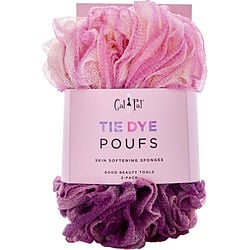 SPA ACCESSORIES by Spa Accessories-TIE DYE SKIN SOFTENING SPONGES 2 PACK (LT MAUVE/RASPBERRY)