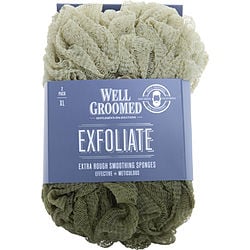 SPA ACCESSORIES by Spa Accessories-EXFOLIATE EXTRA ROUGH SMOOTHING SPONGES 2 PACK - LIGHT OLIVE/ARMY GREEN