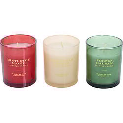 HOMEWORX VARIETY by Slatkin + Co. - SET-HOLIDAY GIFT SET WITH FROZEN BALSAM & ICED SUGAR COOKIE & MISTLETOE MAGIC AND ALL ARE SCENTED CANDLES 3.5 OZ