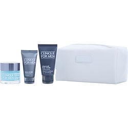 CLINIQUE by Clinique - Great Skin For Him Set: Maximum Hydrator 72-H Auto-Replenishing Hydrator 1.7oz + Charcoal Face Wash 1.7oz + Face Scrub 1oz --4pcs+bag