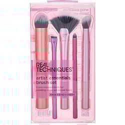 Real Techniques by Real Techniques - Artist Essentials Brush Set: Foundation Brush + Liner Brush + Fan Brush + Lip Brush + Soft Brush ---
