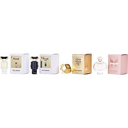 PACO RABANNE VARIETY by Paco Rabanne - 4 PIECE WOMENS MINI VARIETY WITH LADY MILLION & OLYMPEA & FAME & FAME PARFUM AND ALL ARE EAU DE PARFUM MINIS